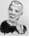 Portrait, Bleistift auf Papier, Zeichnung von Martin Feldbauer (Dank an Jan Posth), Hafenbad 1996