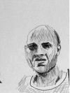 Portrait, Bleistift auf Papier, Zeichnung von Martin Feldbauer (Dank an Jan Posth), Hafenbad 1996