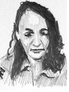 Portrait, Bleistift auf Papier, Zeichnung von Martin Feldbauer (Dank an Jan Posth), Hafenbad 1996