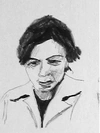 Portrait, Bleistift auf Papier, Zeichnung von Martin Feldbauer (Dank an Jan Posth), Hafenbad 1996