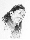 Portrait, Bleistift auf Papier, Zeichnung von Martin Feldbauer (Dank an Jan Posth), Hafenbad 1996
