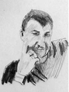 Portrait, Bleistift auf Papier, Zeichnung von Martin Feldbauer (Dank an Jan Posth), Hafenbad 1996