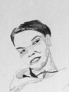 Portrait, Bleistift auf Papier, Zeichnung von Martin Feldbauer (Dank an Jan Posth), Hafenbad 1996