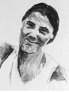 Portrait, Bleistift auf Papier, Zeichnung von Martin Feldbauer (Dank an Jan Posth), Hafenbad 1996