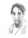 Portrait, Bleistift auf Papier, Zeichnung von Martin Feldbauer (Dank an Jan Posth), Hafenbad 1996