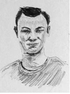 Portrait, Bleistift auf Papier, Zeichnung von Martin Feldbauer (Dank an Jan Posth), Hafenbad 1996