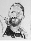 Portrait, Bleistift auf Papier, Zeichnung von Martin Feldbauer (Dank an Jan Posth), Hafenbad 1996