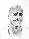 Portrait, Bleistift auf Papier, Zeichnung von Martin Feldbauer (Dank an Jan Posth), Hafenbad 1996